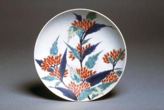 Dish with design of mistflowers (fujibakama)