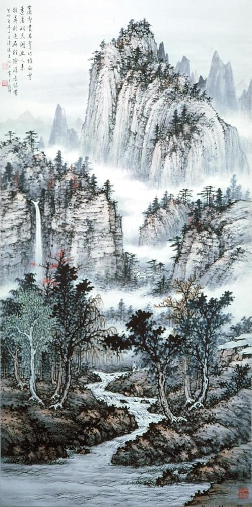 Landscape with Waterfall