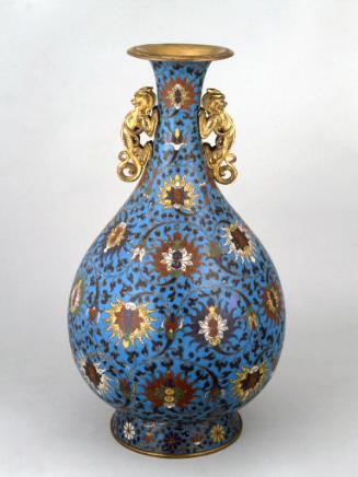 Cloisonne vase with lotus scrolls