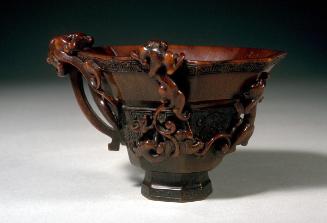 Octagonal cup in a shape of ancient bronze vessel