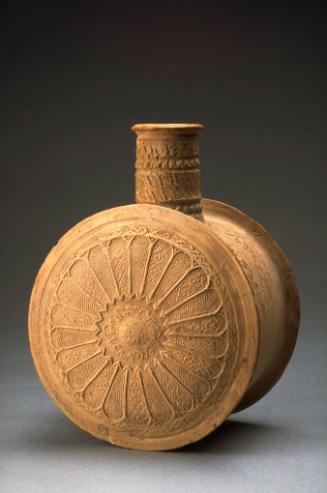 Flask with molded decoration