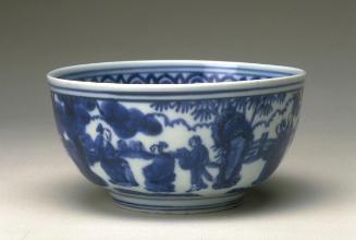 Bowl with a scene of elegant gathering