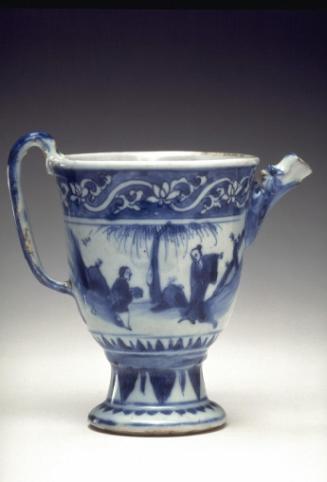 Pitcher with handle and spout in the shapes of animals