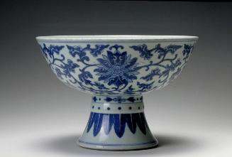 Stem bowl with lotus scrolls