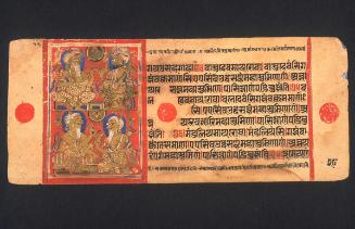 Siddhartha a sage and a dream diviner, two dream diviners, from a manuscript of the Kalpasutra (Book of Ritual)