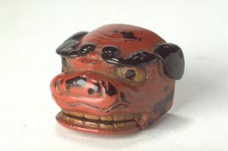 Netsuke of lion dancer head