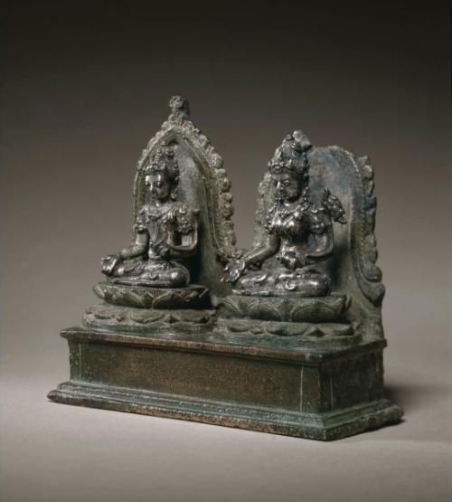 The Buddhist deities Avalokiteshvara and Vasundhara