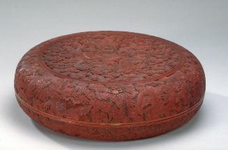 Carved round box and cover