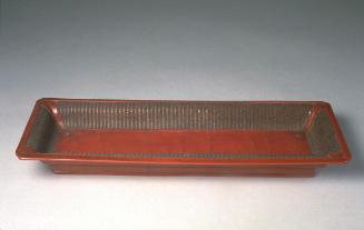 Red rectangular tray