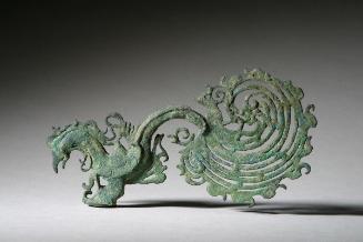 Finial in the form of mythical bird with elaborate tail