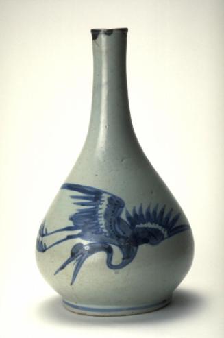 Vase with bamboo and crane design