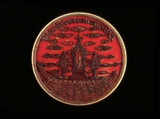 Seal of the patriarch of Pattani province, showing a royal barge