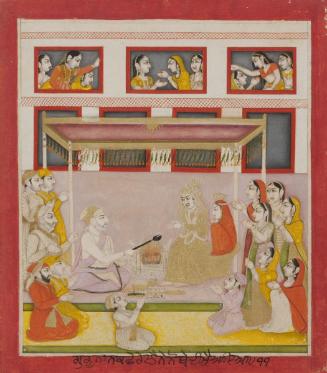 Guru Nanak's wedding ceremony, from a manuscript of the Janam Sakhi (Life Stories)