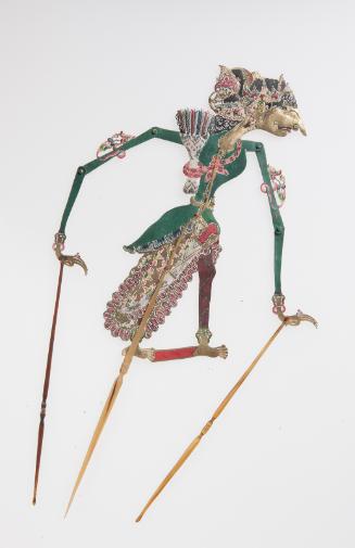 A character with jacket, arrows and sword, possibly Amba as Srikandi ?