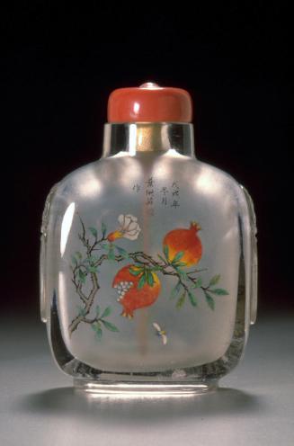 Snuff bottle inside-painted with pomegranates