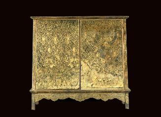 Double manuscript cabinet with scenes from the Thai version of the Ramayana