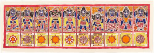 The ten incarnations of the Hindu deity Vishnu