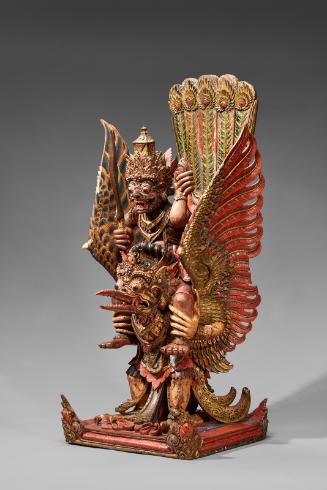 The demon king Ravana riding a mythical bird