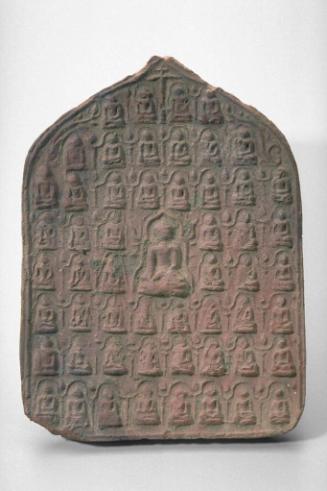 Votive tablet with multiple Buddhas