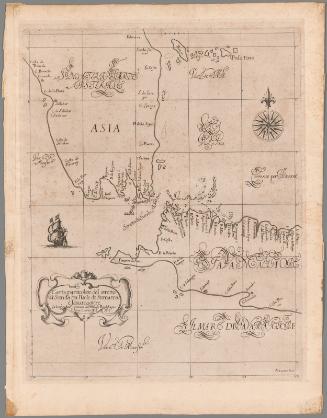 Carta particolare del stretto di Sunda fra l'Isole di Sumatra e Iauamaggre (Map of) the Sunda Straits between the islands of Sumatra and Java