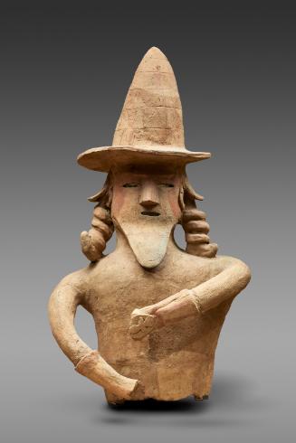 Haniwa in the form of a man with a tall hat