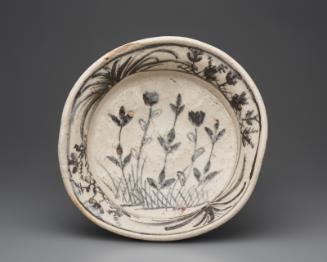 Dish with plant design