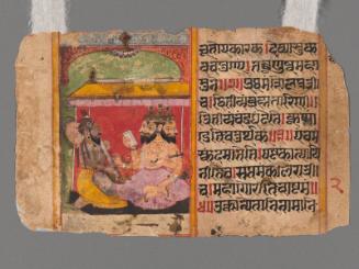 Folio from a Sanskrit manuscript with Brahma and a sage (front); and four goddesses (back)