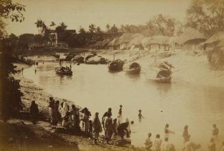 Bathing scene at Kalighat, Calcutta