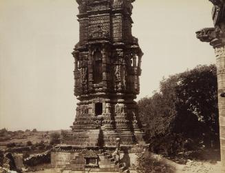 Detail view of Jain Tower in Chittor, Rajasthan