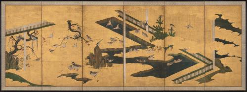 Aviary and Scenes from the Tale of Genji