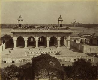 The Khass Mahal, Agra Fort, Agra, with the Taj Mahal in the distance