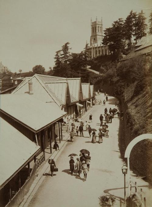 Mall below the church, Simla