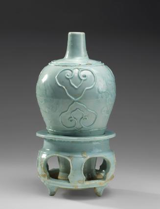 Vase with stand, one of a pair