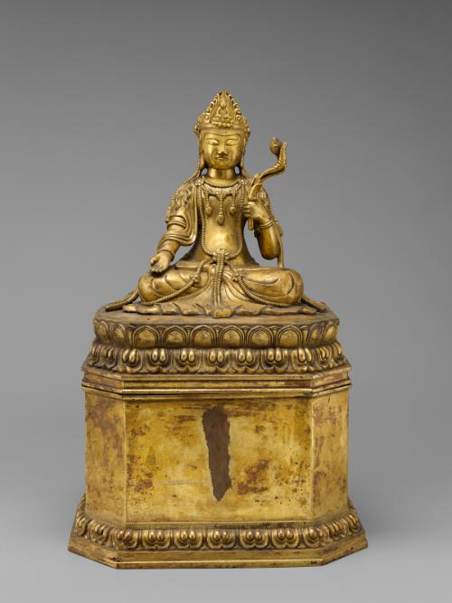 The bodhisattva Avalokiteshvara (Chenrezig) on high pedestal