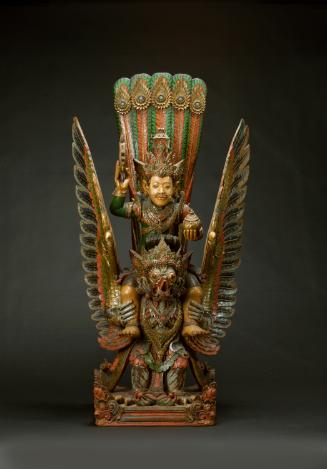 The Hindu deity Vishnu riding Garuda