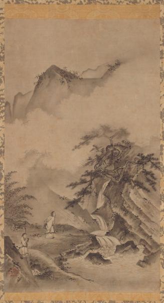 Li Bai viewing the waterfall at Mt. Lu