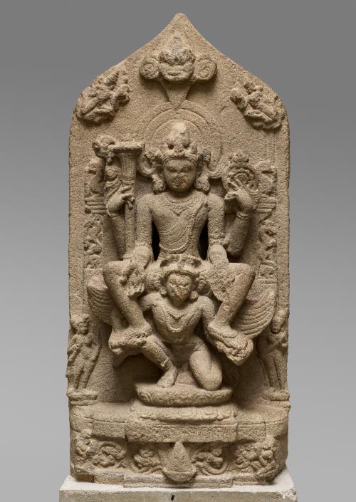 The Hindu deity Vishnu on Garuda