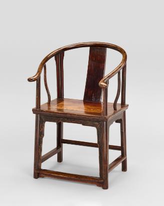 Scholar's armchair with curved rest, one of a pair