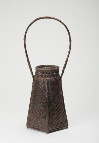 Chinese-style flower basket with handle