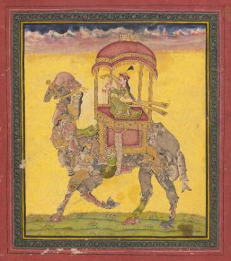 Musician riding composite camel