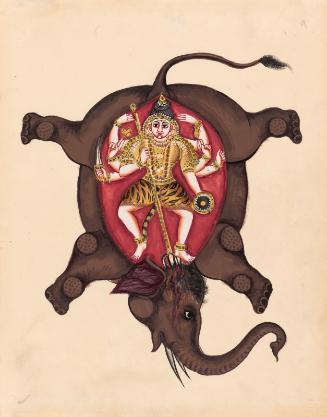 The Hindu deity Shiva slaying the elephant demon