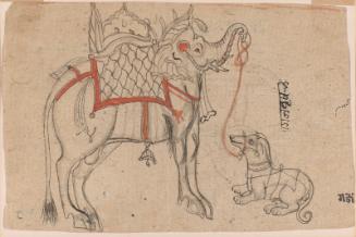 Composite bull and elephant with dog