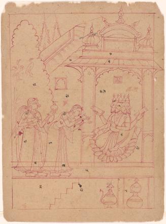 Preparatory sketch for a musical mode (Khambhavati Ragini)