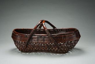 Hobichiku bamboo boat-shaped flower basket