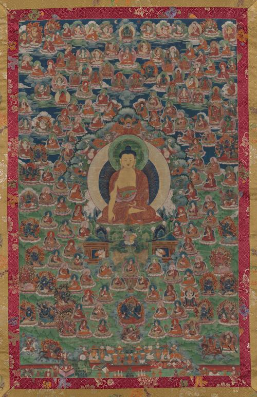 The Buddha Shakyamuni with lamas