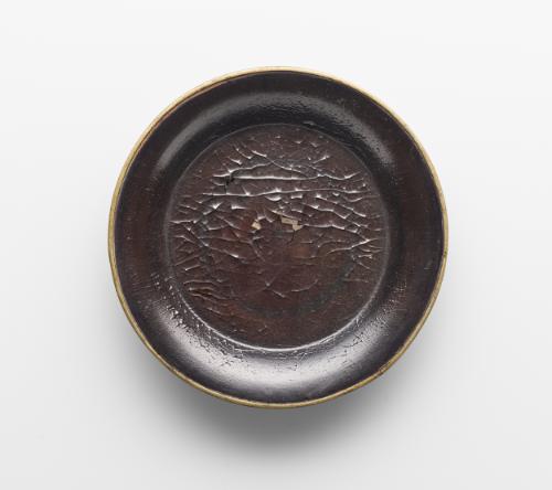 Round dish, one of a pair