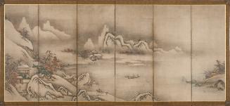 Landscape of the four seasons, one of a pair