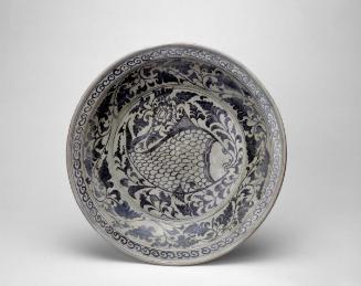 Large plate with fish design