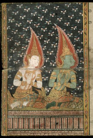 Manuscript with scenes from the story of the holy monk Phra Malai