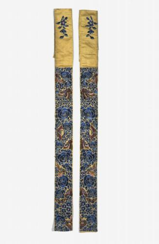 Sleeve bands decorated with Butterflies among Flowers motif, one of a pair